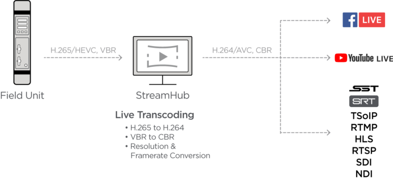 haivision streamhub-transcoding-diagram